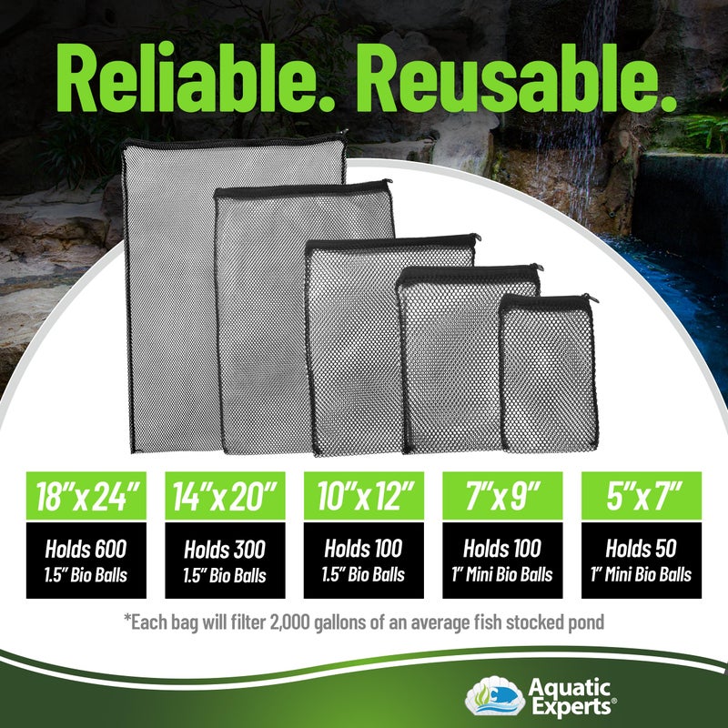 Aquatic Experts Mesh Bags for Bio Ball Filter Media - Perfect for Aquarium and Pond Filtration, (1 Pack 14 inches x 20 inches) - Image 3